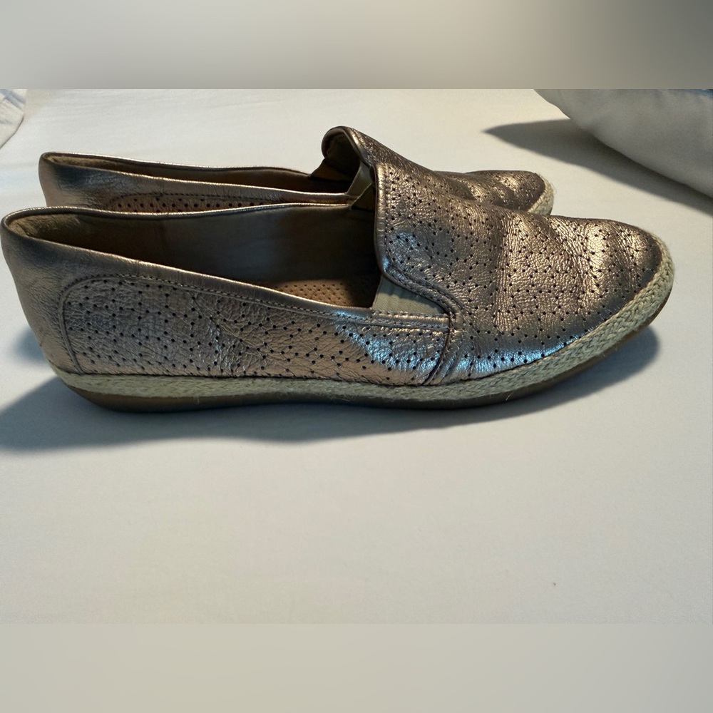 Women’s Clark’s Metallic Slip-On Casual Loafer in Bronze